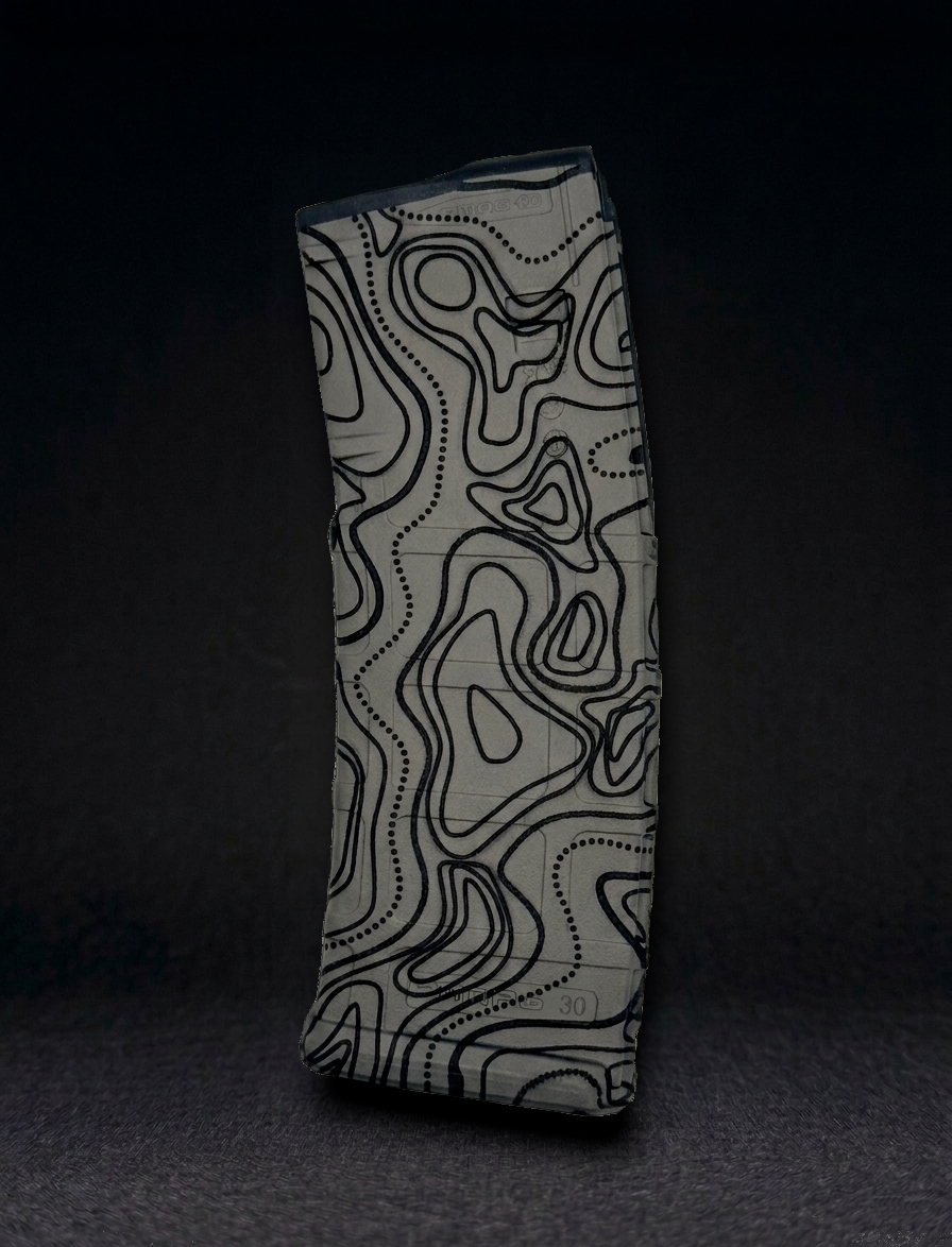 Gray Fill Topo Laser Engraved PMAG